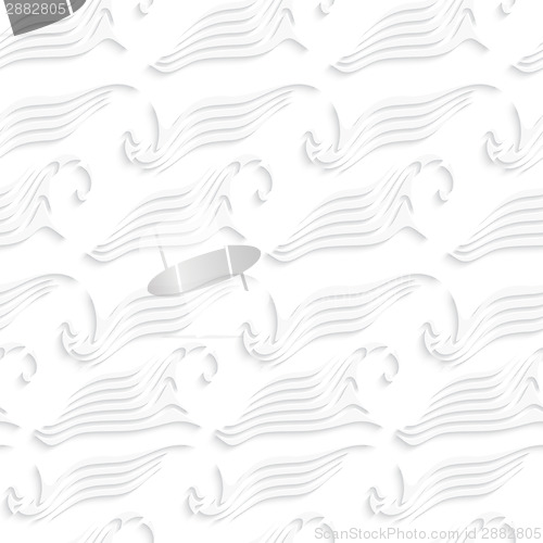 Image of White abstract sea wave shapes seamless
