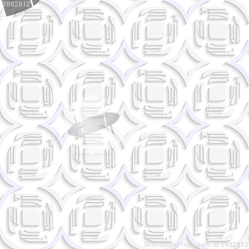 Image of White leaves split and rhombuses seamless