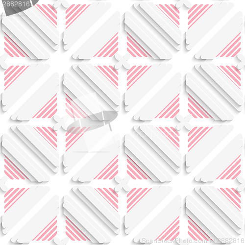 Image of Diagonal layered frames and red lines pattern