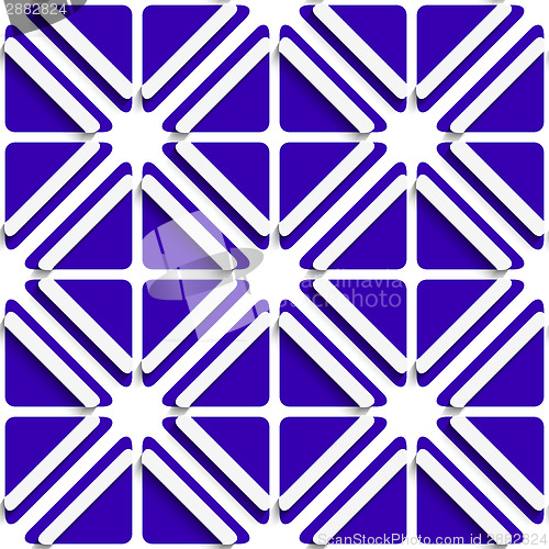 Image of Diagonal white frames and deep blue pattern
