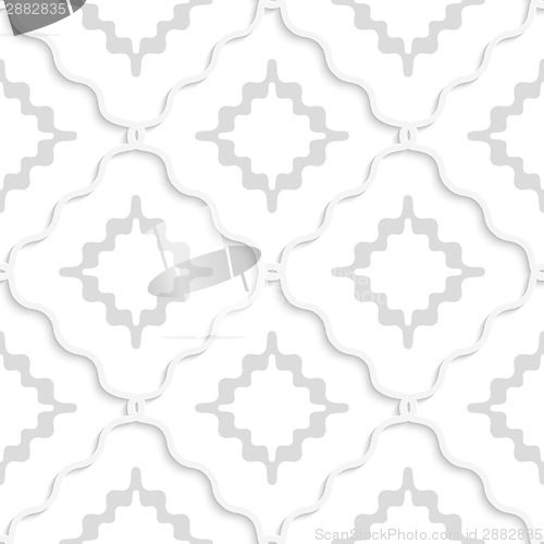 Image of Diagonal white wavy squares pattern