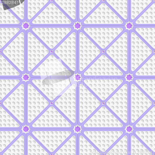 Image of White perforated triangles with purple lines tile ornament