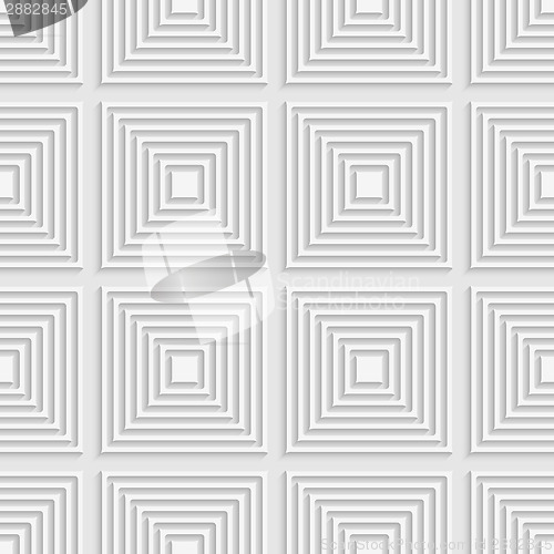 Image of White squares on white tile ornament
