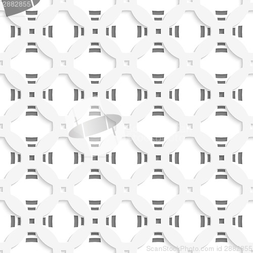 Image of White ornament on top perforated rectangles seamless