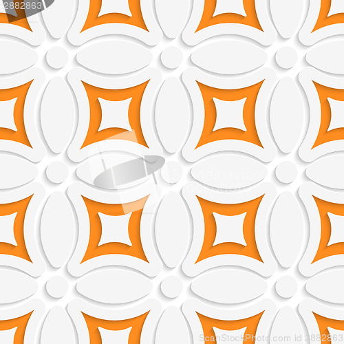 Image of Geometric white pattern with orange