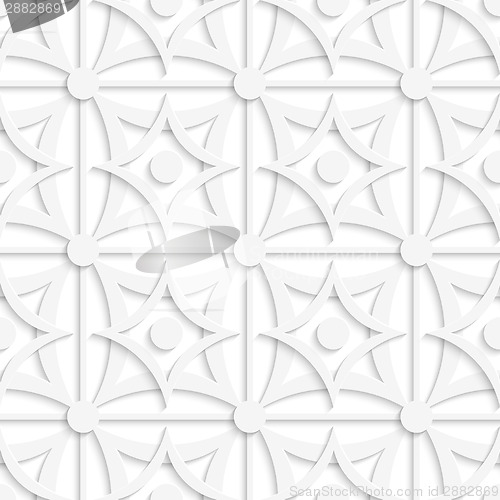 Image of Geometric white pattern with layering and dots