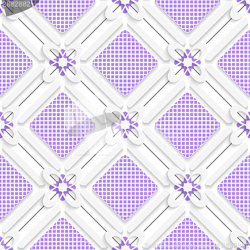 Image of Diagonal purple checked squares pattern