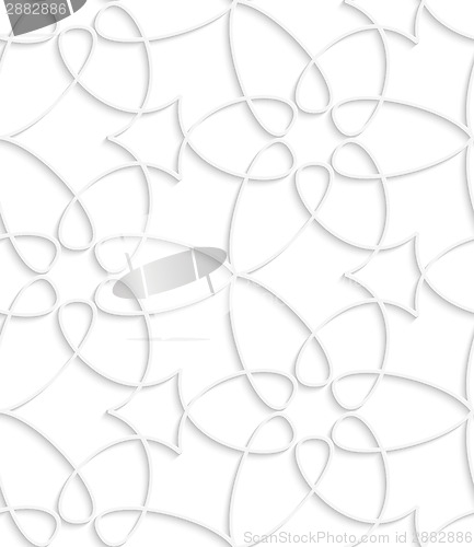 Image of White floristic swirl seamless pattern