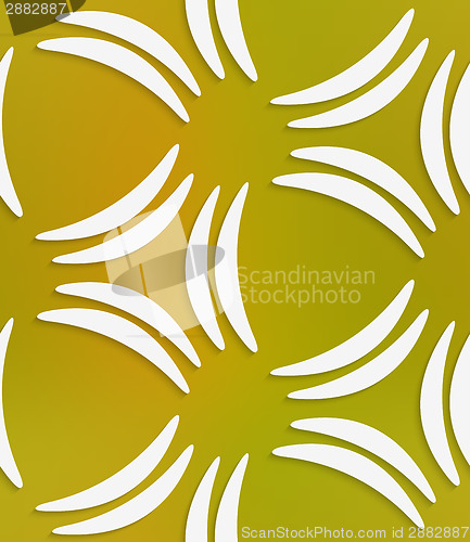 Image of White banana shapes on mesh seamless pattern