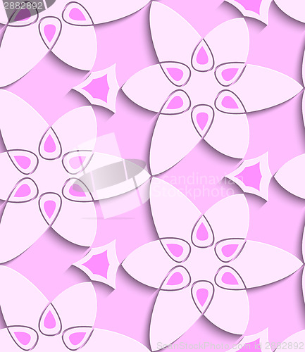 Image of Pink floristic swirl seamless pattern