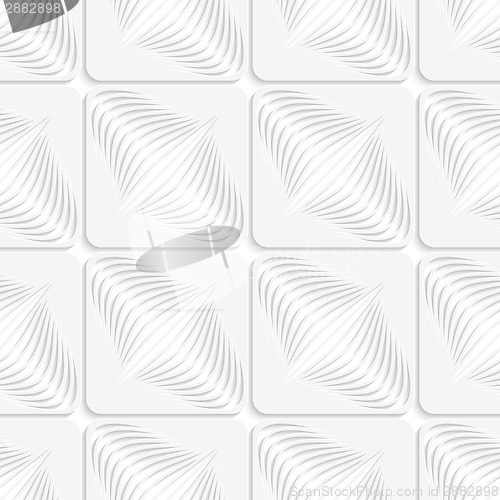 Image of White diagonal onion shapes on squares seamless pattern