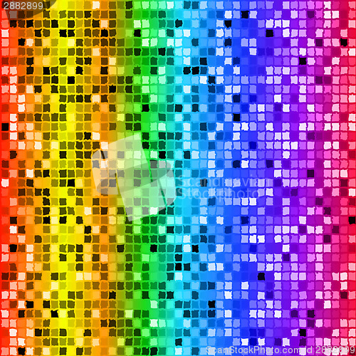 Image of Bright rainbow colored rectangle mosaic seamless pattern