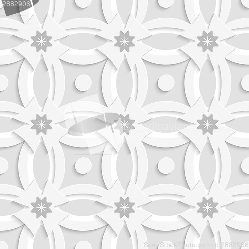 Image of White ornament net gray flowers and white crosses