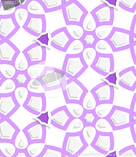 Image of Purple layered floristic swirl lace seamless pattern