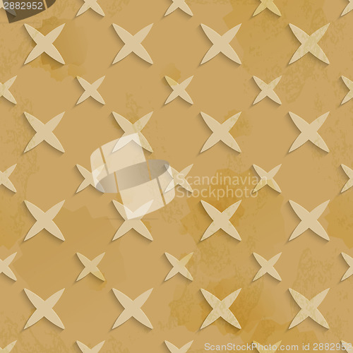 Image of Brown recycling paper stars seamless pattern
