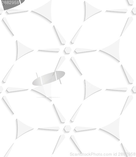 Image of White geometrical triangles and stars seamless pattern