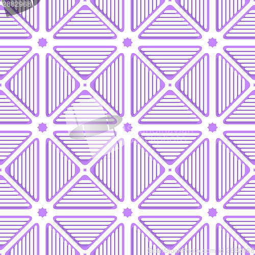Image of White triangles with lines and violet tile ornament