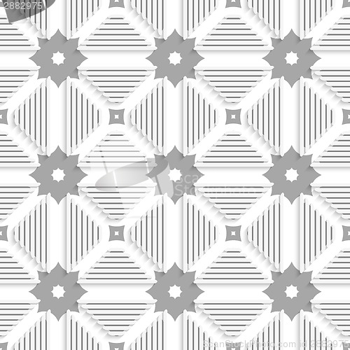 Image of White triangles with lines and gray tile ornament