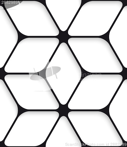 Image of Black hexagon net seamless pattern