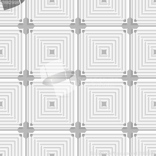 Image of White squares with gray layering tile ornament