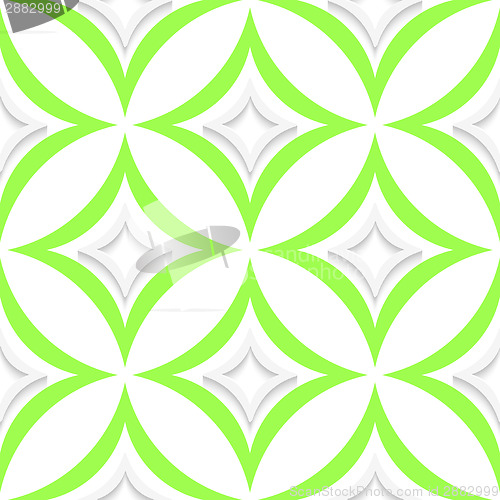 Image of White and green pointy rhombuses seamless