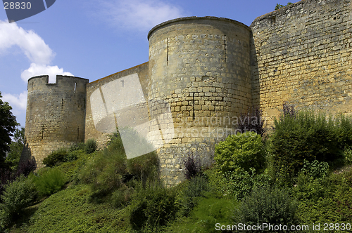 Image of Castle walls montreuil-bellay loire valley france