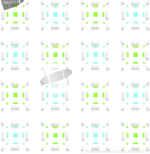 Image of White blue and green rectangles  seamless