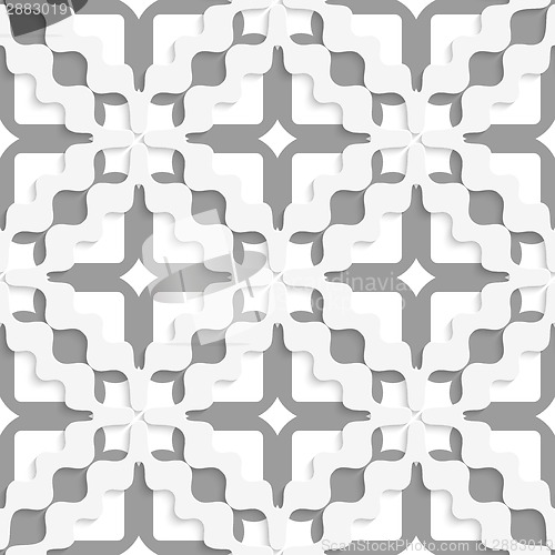 Image of Diagonal white and gray wavy squares