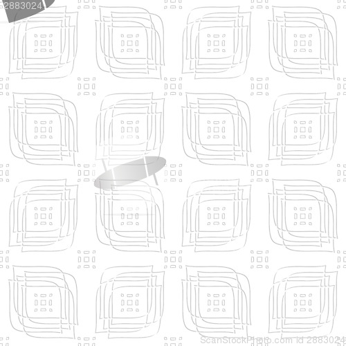 Image of White perforated linear leaves and rectangle groups seamless