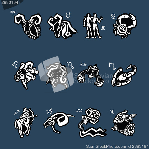 Image of Horoscope. Zodiac  set.