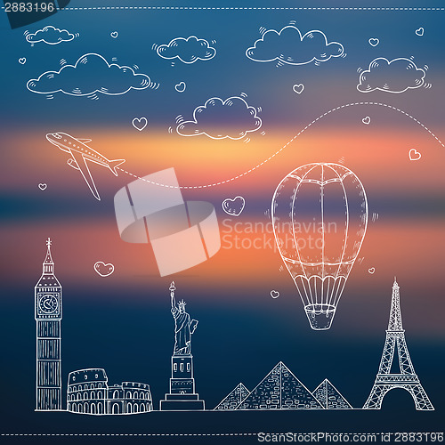 Image of Travel and tourism background.