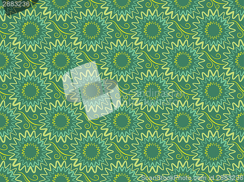 Image of seamless green vertical floral background in retro style