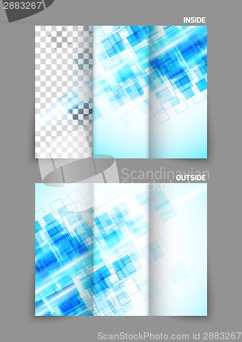 Image of digital tri-fold brochure with squares