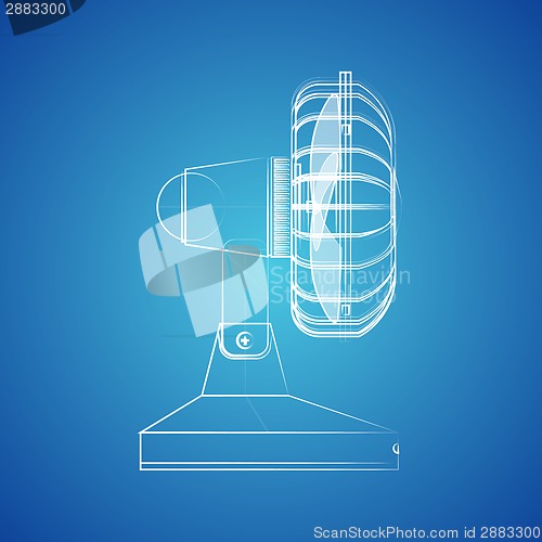 Image of Outline vector illustration of fan