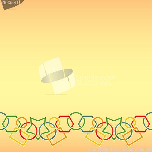 Image of seamless vector background with figured multicolored chain