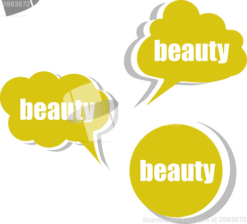 Image of beauty. Set of stickers, labels, tags. Template for infographics