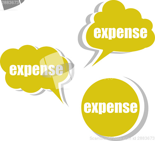 Image of expence. Set of stickers, labels, tags. Business banners, Template for infographics