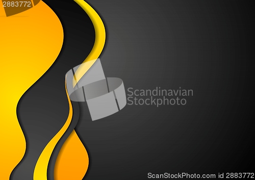 Image of Abstract black and yellow waves