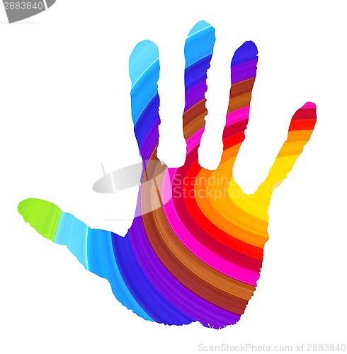 Image of Abstract handprint in vibrant colors