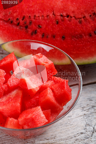 Image of Diced ripe watermelon
