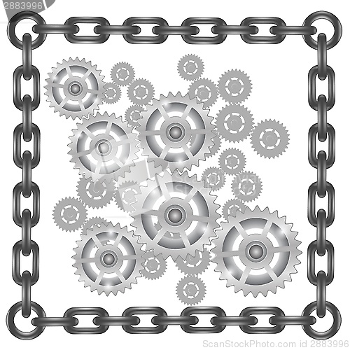Image of gears in chain frame