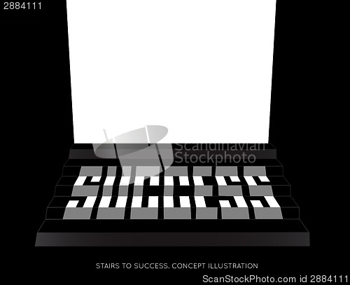 Image of Te word success on the stairs.