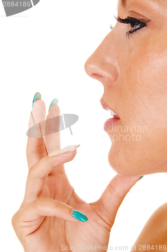 Image of Closeup of girls face.