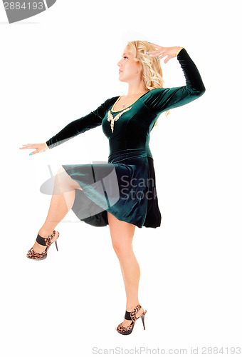 Image of Dancing young woman.