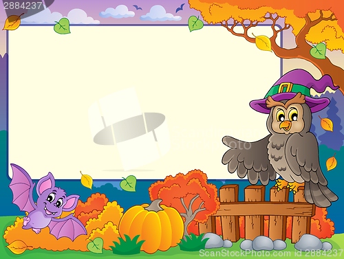 Image of Autumn frame with Halloween theme 5