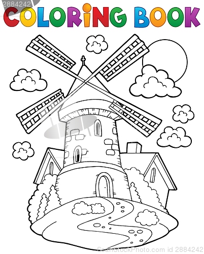 Image of Coloring book windmill 1