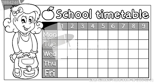 Image of Coloring book school timetable 8