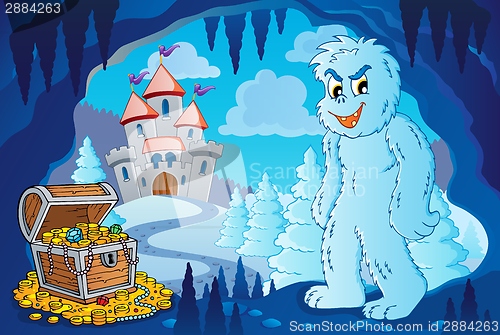 Image of Winter cave with yeti