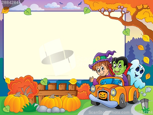 Image of Autumn frame with Halloween theme 3