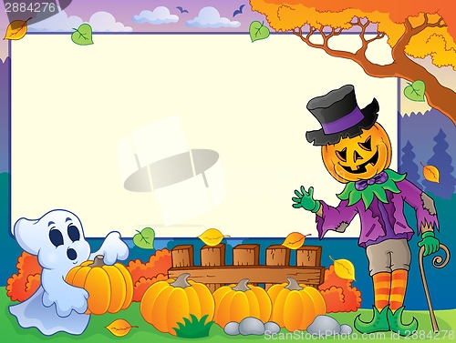 Image of Autumn frame with Halloween theme 4